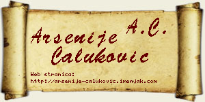 Arsenije Čaluković vizit kartica
